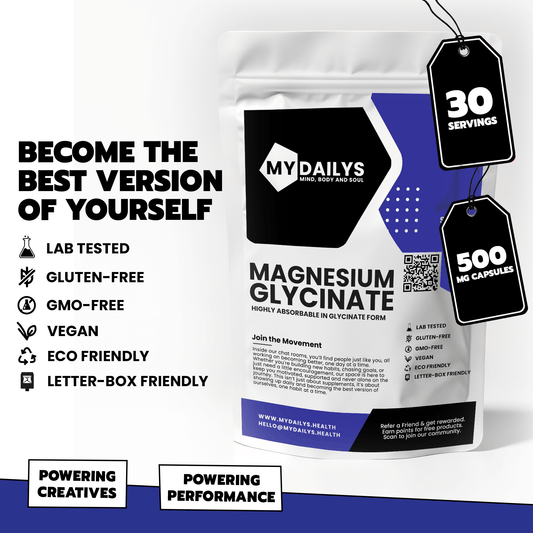 Magnesium Glycinate Supplement | Vegan Capsules | My Dailys Health Wellness