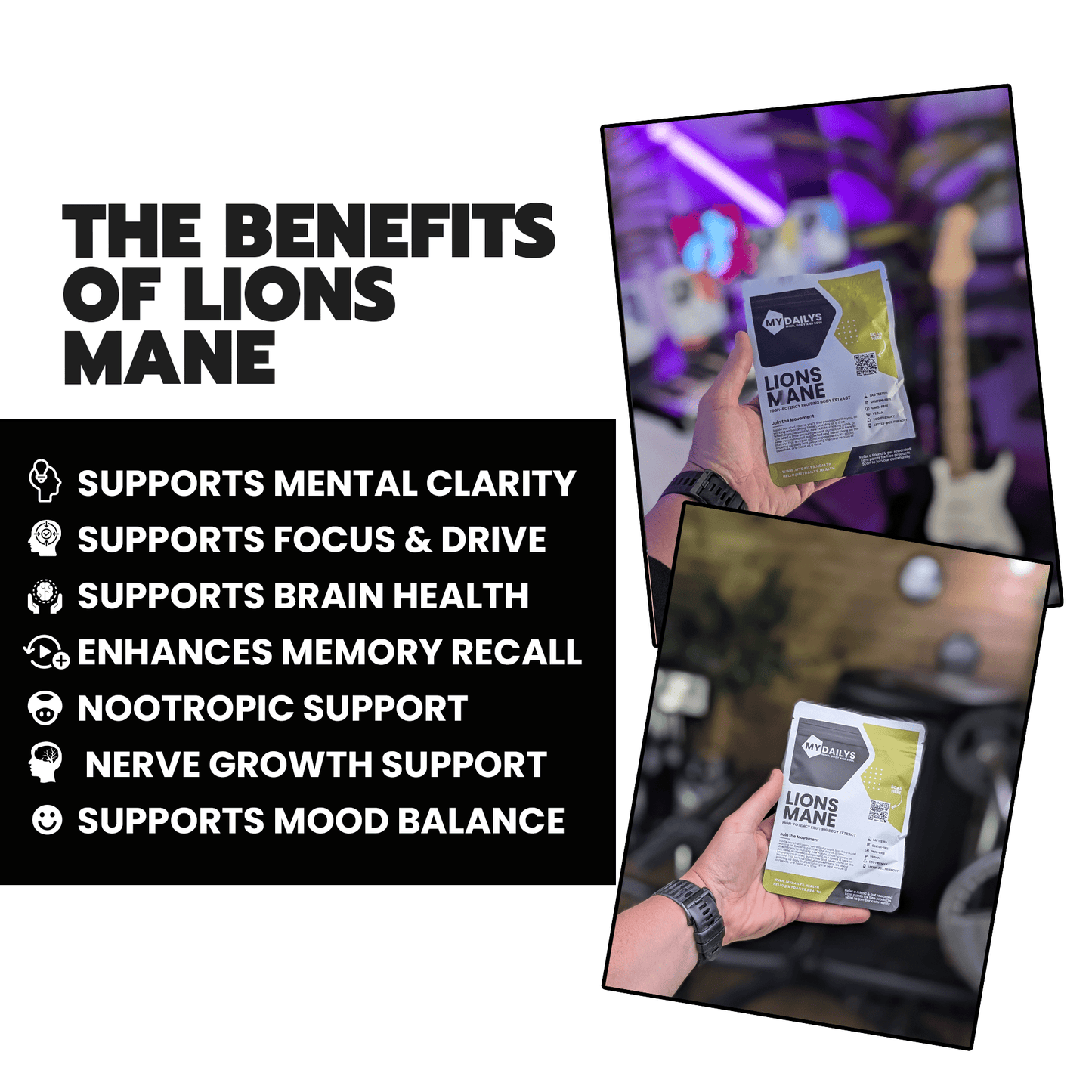 My Dailys Energy & Focus Bundle | NMN & Lion’s Mane Supplements Anti Aging Longevity and Focus