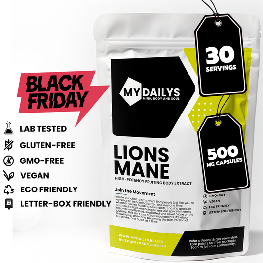 Lions Mane Supplement | Vegan Capsules | My Dailys Health Wellness