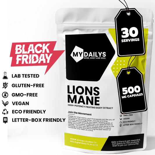 Lions Mane Supplement | Vegan Capsules | My Dailys Health Wellness