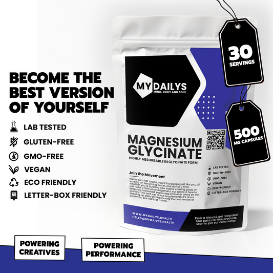 Magnesium Glycinate Supplement | Vegan Capsules | My Dailys Health Wellness