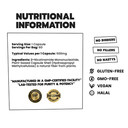 NMN Supplement | Vegan Capsules | My Dailys Health Wellness