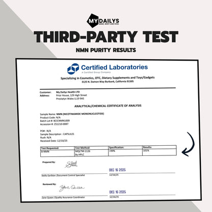 NMN Supplement | Vegan Capsules | My Dailys Health Wellness