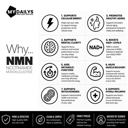 NMN Supplement | Vegan Capsules | My Dailys Health Wellness