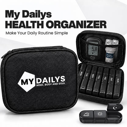 Weekly Pill Organiser 7 Day Supplement Travel Bag Morning Afternoon and Night