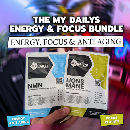 My Dailys Energy & Focus Bundle | NMN & Lion’s Mane Supplements Anti Aging Longevity and Focus