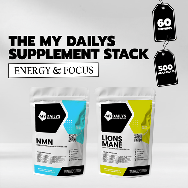 My Dailys Energy & Focus Bundle | NMN & Lion’s Mane Supplements Anti Aging Longevity and Focus