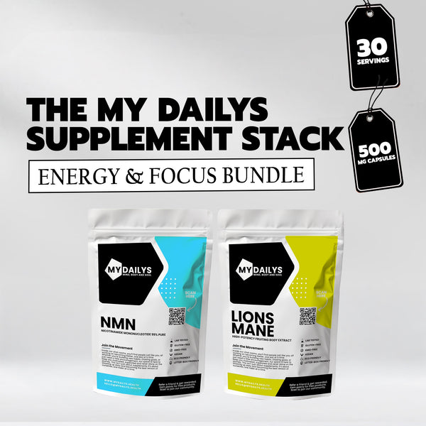 My Dailys Energy & Focus Bundle | NMN & Lion’s Mane Supplements Anti Aging Longevity and Focus