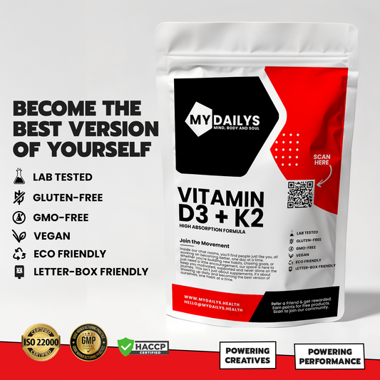 Vitamin D3 + K2 | Vegan Capsules | My Dailys Health Wellness
