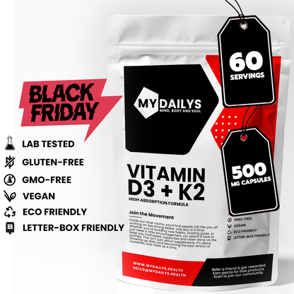 Vitamin D3 + K2 Supplement | Vegan Capsules | My Dailys Health Wellness