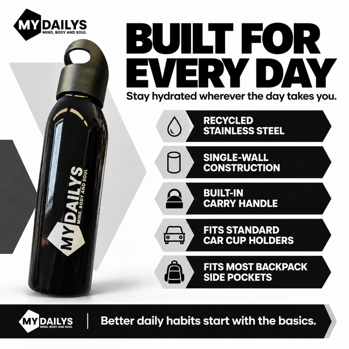 Stainless Steel Water Bottle by My Dailys