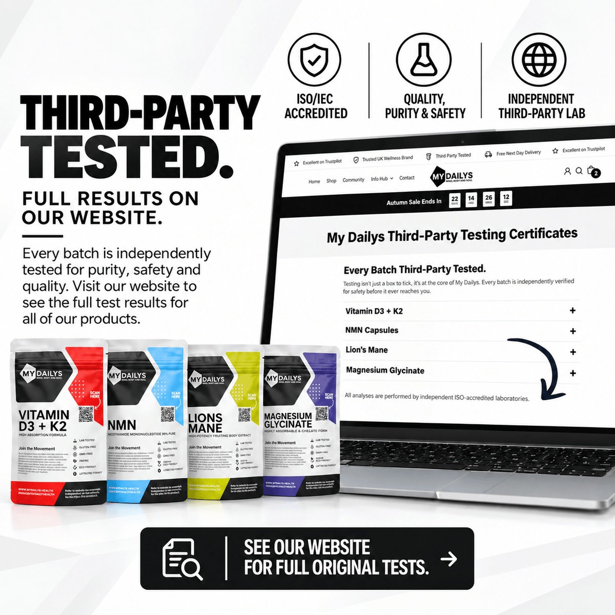 My Dailys supplement stack third-party testing and quality information